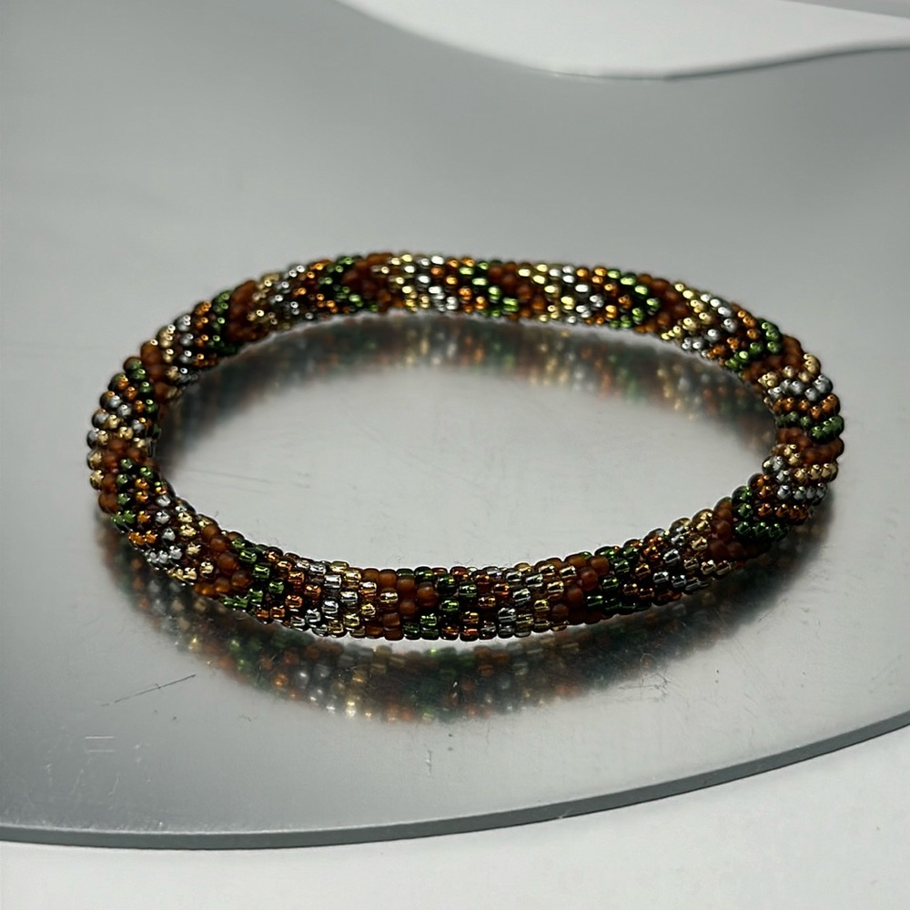 Sashka Special Edition Green / Copper Bracelet 8” Size - #495